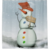 North Pole Bound Snowman Douchegordijn (Voorkant)