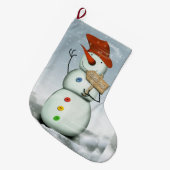 North Pole Bound Snowman Grote Kerstsok (Voorkant (Hangend))