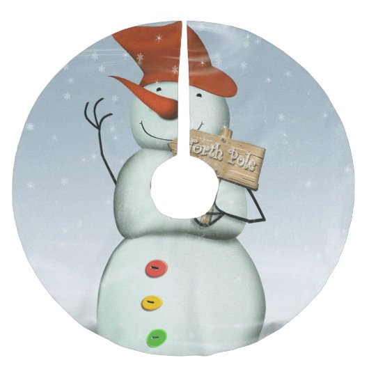 North Pole Bound Snowman Kerstboom Rok (Voorkant)