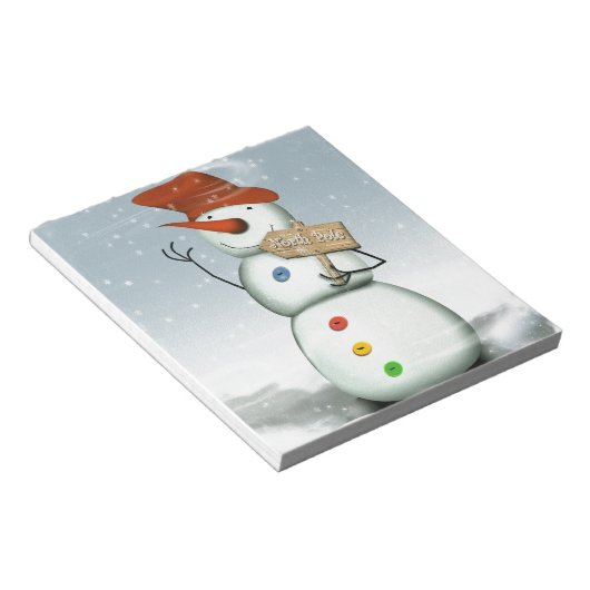 North Pole Bound Snowman Notitieblok (Schuin)