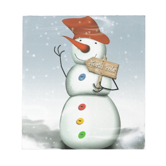 North Pole Bound Snowman Notitieblok (Voorkant)