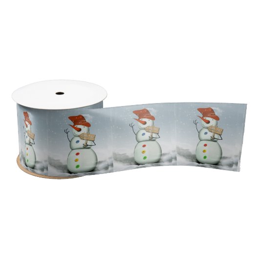 North Pole Bound Snowman Satijnen Lint (Spoel)