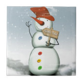 North Pole Bound Snowman Tegeltje (Voorkant)
