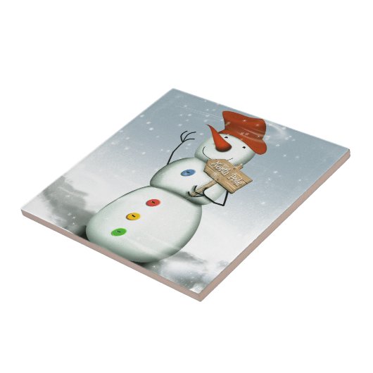 North Pole Bound Snowman Tegeltje (Zijkant)