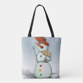 North Pole Bound Snowman Tote Bag (Achterkant)