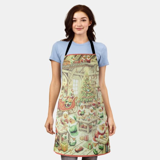 North Pole Chickens, Apron Schort (Gedragen)