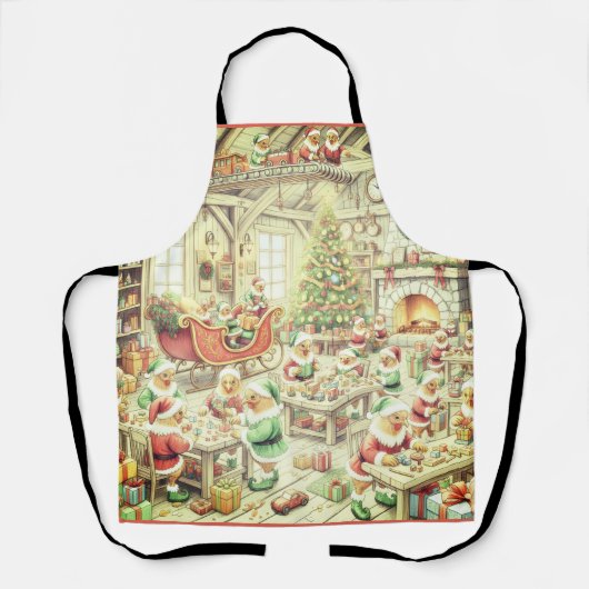 North Pole Chickens, Apron Schort (Voorkant)