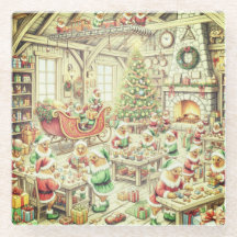 North Pole Chickens, Glass Coaster