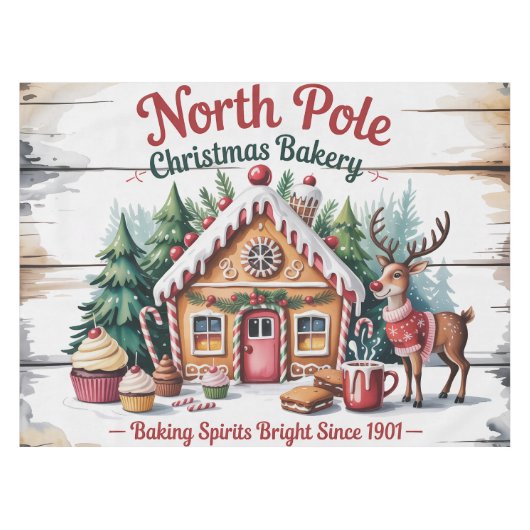 North Pole Christmas Bakery Tafelkleed (Voorkant (Horizontaal))