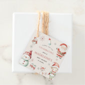North Pole Christmas Express bezorging Baby shower Bedankjes Labels (In situ)