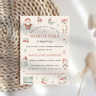 North Pole Christmas Express bezorging Baby shower Kaart
