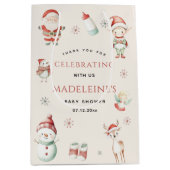 North Pole Christmas Express bezorging Baby shower Medium Cadeauzakje (Voorkant)