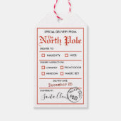 North Pole Christmas Gift Label Cadeaulabel (Voorkant)