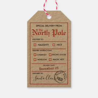 North Pole Christmas Gift Label Cadeaulabel