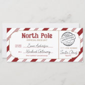 North Pole Christmas Gift Voucher Nice List Ticket (Voorkant)