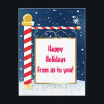 North Pole Christmas Holiday Card Postcard Feestdagenkaart<br><div class="desc">North Pole Christmas Holiday Card Postcard. Contact me for a custom order or custom coloring.</div>