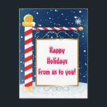 North Pole Christmas Holiday Card Postcard Feestdagenkaart<br><div class="desc">North Pole Christmas Holiday Card Postcard. Contact me for a custom order or custom coloring.</div>