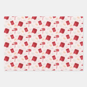 North Pole Christmas Mail, Lettering en Stripes Inpakpapier Vel (Voorkant)