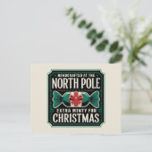 North Pole Christmas mints voeg bericht toe Feestdagenkaart (Staand voorkant)