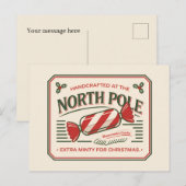 North Pole Christmas mints voeg bericht toe Feestdagenkaart (Voorkant / Achterkant)