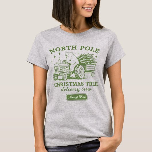 North Pole Christmas Tree Delivery Crew Group T-shirt (Voorkant)