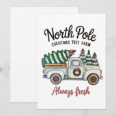 North Pole Christmas Tree Farm Always Fresh Truck Feestdagenkaart (Voorkant / Achterkant)