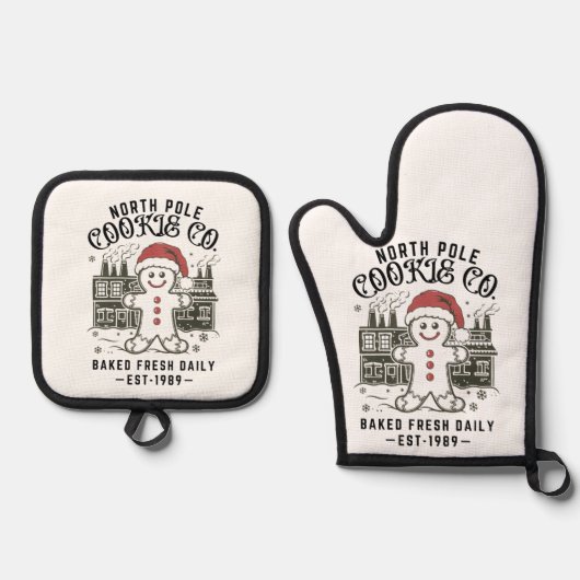 North Pole Cookie Co. Ovenwant & Pannenlap Set (Voorkant)