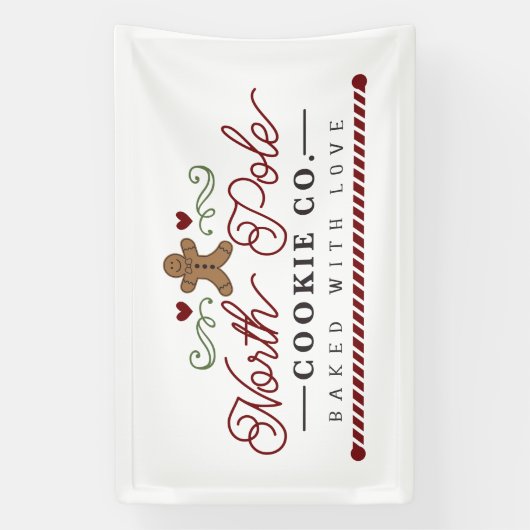 North Pole cookie Company kerst Spandoek (Verticaal)