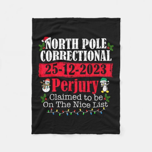 North Pole Correctional Perjury Family Matching CH Fleece Deken (Voorkant)