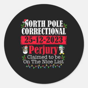 North Pole Correctional Perjury Family Matching CH Ronde Sticker