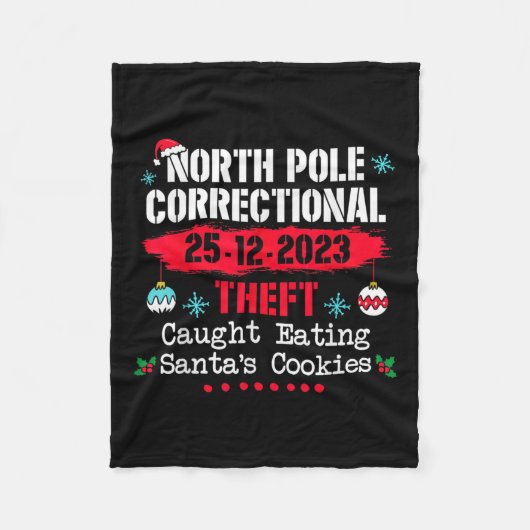 North Pole Correctional Theft betrapt op het eten Fleece Deken (Voorkant)