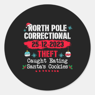 North Pole Correctional Theft betrapt op het eten Ronde Sticker