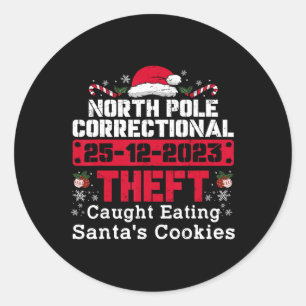 North Pole Correctional Theft betrapt op het eten Ronde Sticker