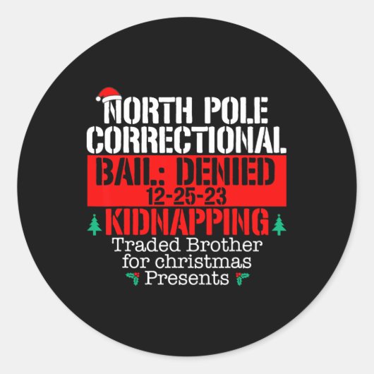 North Pole Correctional Traded Brother Xmas Matchi Ronde Sticker (Voorkant)