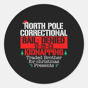 North Pole Correctional Traded Brother Xmas Matchi Ronde Sticker