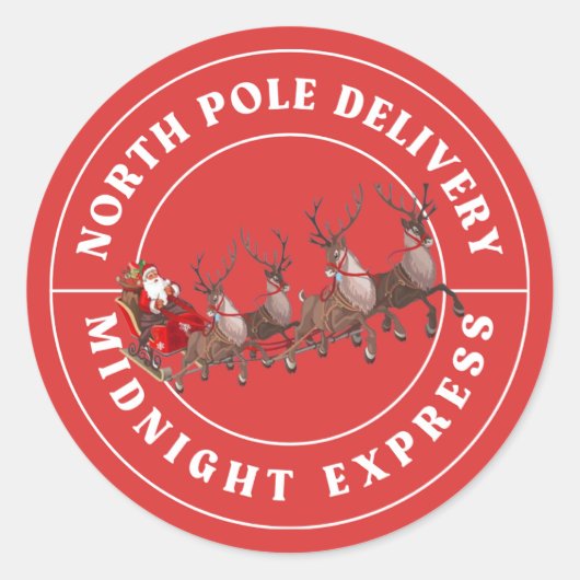 North Pole Delivery Express Stickers met rendieren (Voorkant)