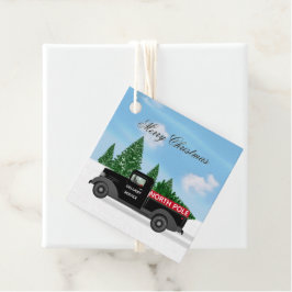 North Pole Delivery Truck - Vrolijk kerstcadeau Bedankjes Labels