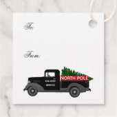 North Pole Delivery Truck - Vrolijk kerstcadeau Bedankjes Labels (Achterkant)