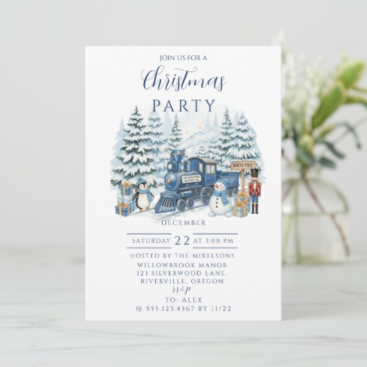 North Pole Express Christmas Kaart (Staand voorkant)