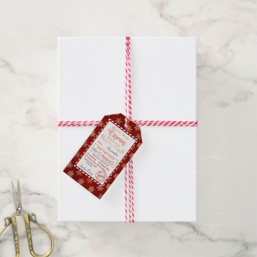 North Pole Express Delivery label. Speciale leveri Cadeaulabel (Met Touw)