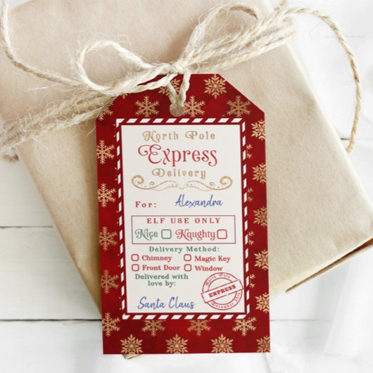 North Pole Express Delivery label. Speciale leveri Cadeaulabel