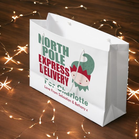 North Pole Express Delivery Personalized Elf Groot Cadeauzakje