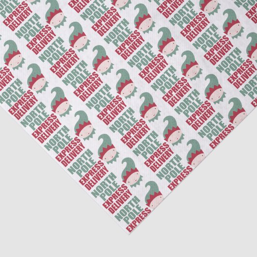 North Pole Express Delivery Personalized Elf Tissuepapier (Detail)