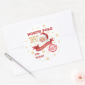North Pole Express Delivery Santa Christmas Ronde Sticker (Envelop)