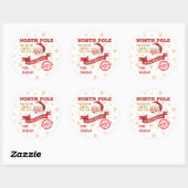 North Pole Express Delivery Santa Christmas Ronde Sticker (Vel)