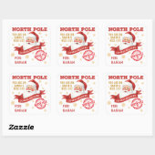 North Pole Express Delivery Santa Christmas Vierkante Sticker (Vel)