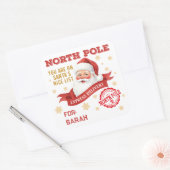 North Pole Express Delivery Santa Christmas Vierkante Sticker (Envelop)