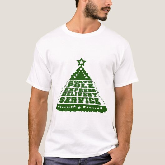 "North Pole Express Delivery Service" Festieve Chr T-shirt (Voorkant)