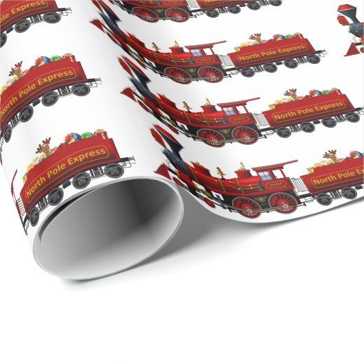 North Pole Express kersttrein Cadeaupapier (Rol Hoek)