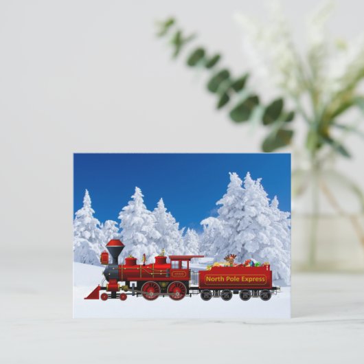 North Pole Express kersttrein Feestdagenkaart (Staand voorkant)